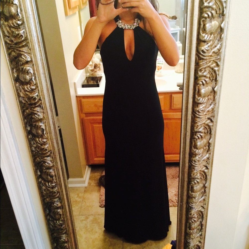 High neck gorgeous prom gown